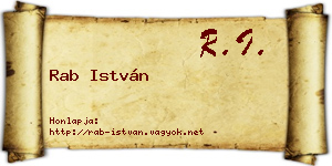 Rab István névjegykártya